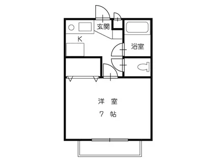 ココナッツハイツ(1K/2階)の間取り写真