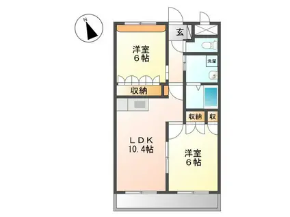 サンライズ・ガーデン(2LDK/3階)の間取り写真