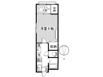 TYハウス玉村II1F(1K/1階)の間取り写真