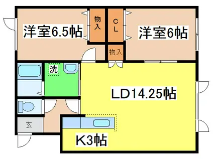 ブランシェII(2LDK/2階)の間取り写真