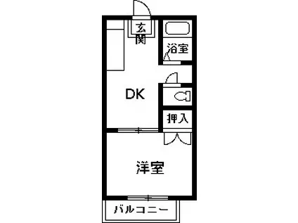 リトルカーサ(1DK/1階)の間取り写真