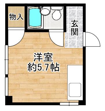 姫野マンション(ワンルーム/3階)の間取り写真