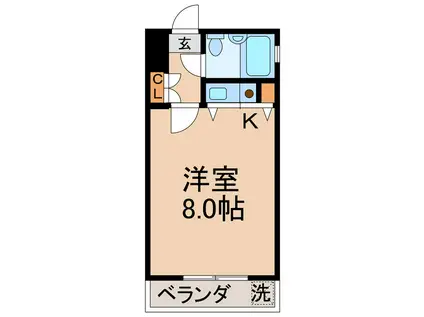 アムズ1藤塚(ワンルーム/2階)の間取り写真
