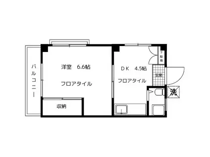 岡部ビル(1DK/3階)の間取り写真