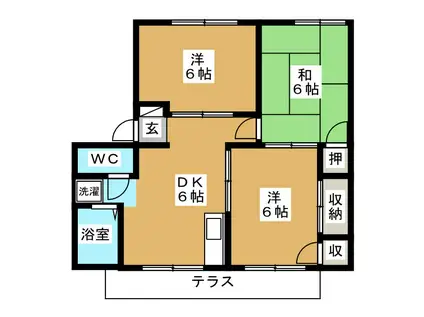 ハイツ本郷台(3DK/1階)の間取り写真