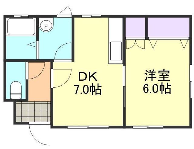 ノーブル寿美(1DK/1階)の間取り写真