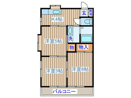 カーサ大富358(3K/1階)の間取り写真