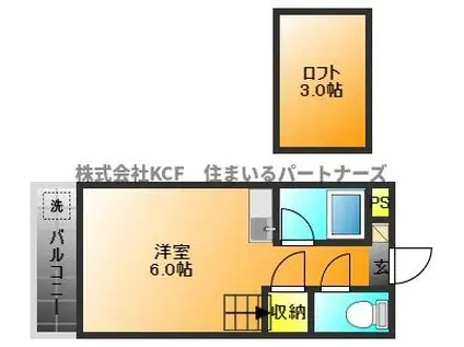 デェイジーI(1K/2階)の間取り写真