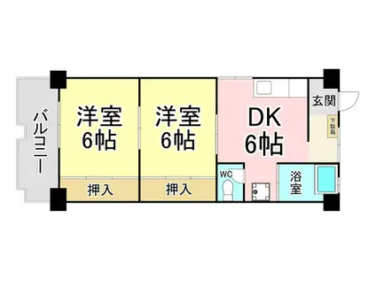 渡辺興産ビル(2DK/5階)の間取り写真