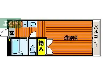 リベールA(1K/2階)の間取り写真