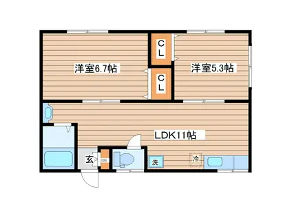 スカイコート・Y(2LDK/1階)の間取り写真