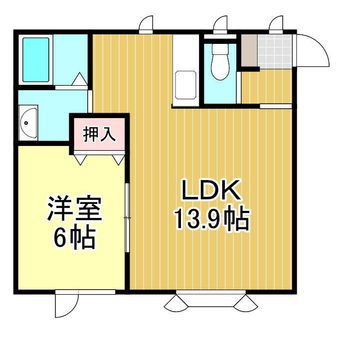 CASA SOLEIL(1LDK/1階)の間取り写真