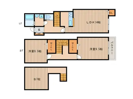ホットハウス南中山(2SLDK/1階)の間取り写真