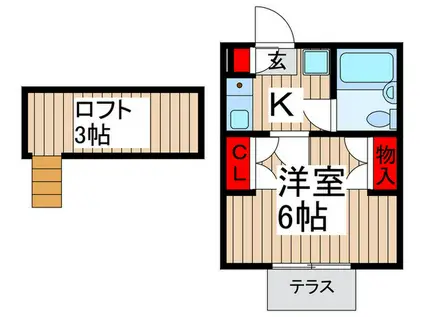 ジュネパレス松戸第156(1K/1階)の間取り写真
