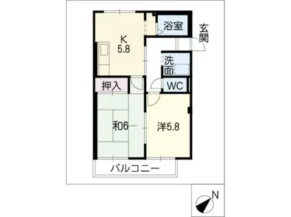 NISHIKI 145(2K/1階)の間取り写真