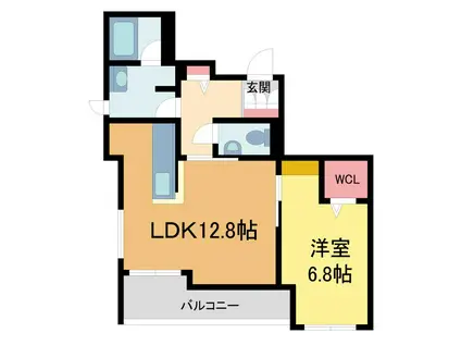 フローラルI(1LDK/3階)の間取り写真