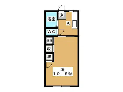 桑原ハイツC(1K/1階)の間取り写真