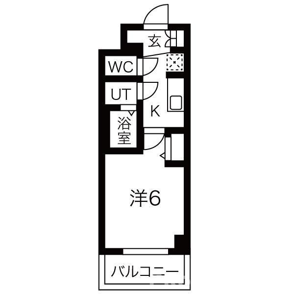 ファステート大正駅前トロフィ(1K/7階)の間取り写真