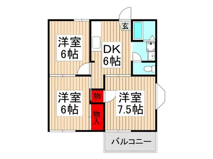 メゾン大和田(3DK/2階)の間取り写真