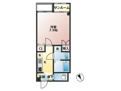 I-VITA TENSHOJI(1K/1階)の間取り写真