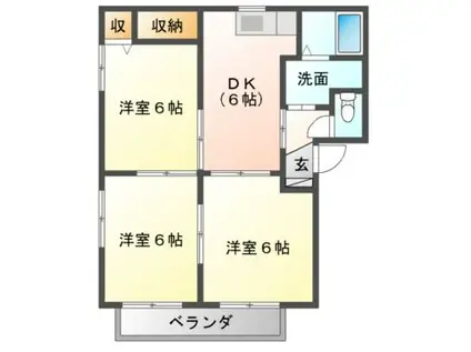 アーバン21(3DK/1階)の間取り写真