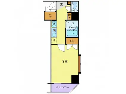 ガラ・シティ笹塚(1K/9階)の間取り写真