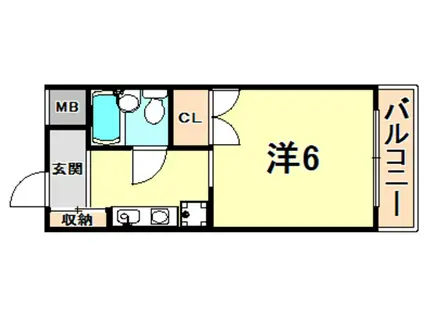 ロマネスク長田(1K/4階)の間取り写真