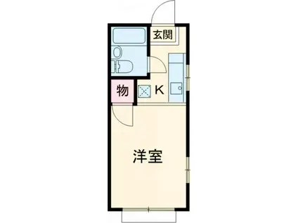 シルクハイムIWASAKI B棟(1K/1階)の間取り写真