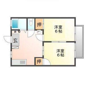 サンビレッジ・A(2DK/1階)の間取り写真
