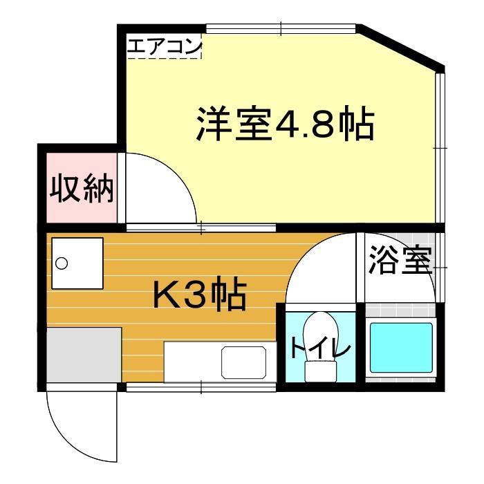 ニュー宮の下ハイツ(1K/1階)の間取り写真