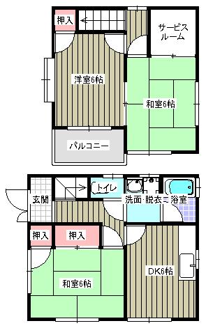 ハイツさらがい(3SDK/1階)の間取り写真