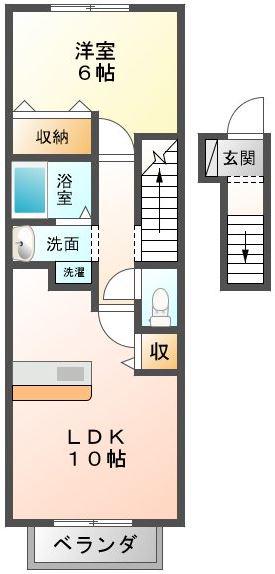 サンシャイン桜木(1LDK/2階)の間取り写真