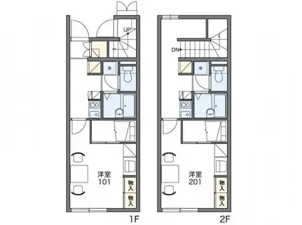 レオパレス瀬戸品野(1K/1階)の間取り写真