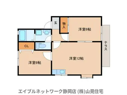 エステートピュアA(2LDK/1階)の間取り写真