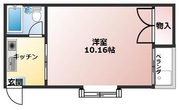 恵ハイツ(1K/2階)の間取り写真