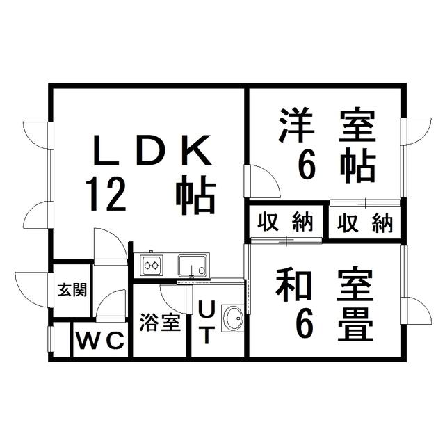 アプリコットハウス(2LDK/2階)の間取り写真
