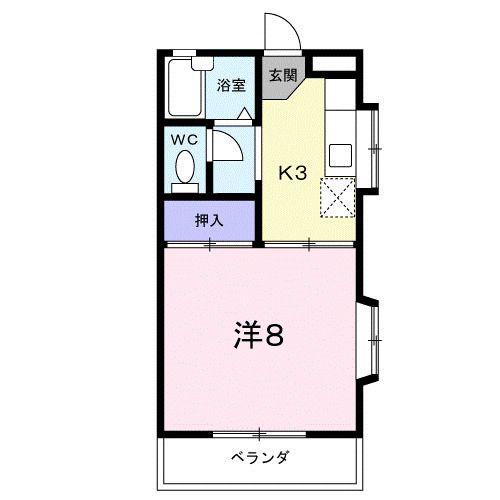 コーポきいちご(1K/2階)の間取り写真
