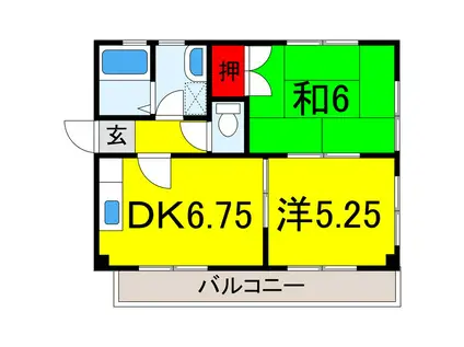 ハイツラセード(2DK/3階)の間取り写真