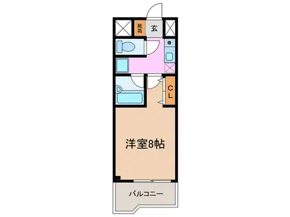 IBはら(1K/8階)の間取り写真