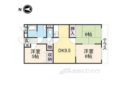 エスポワールM2(3LDK/1階)の間取り写真