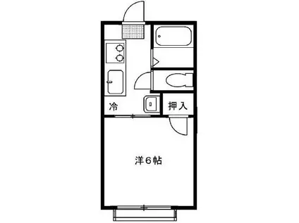山手ハイツ(1K/1階)の間取り写真