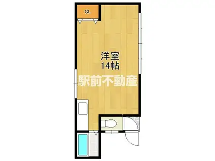 IメゾンII(ワンルーム/2階)の間取り写真