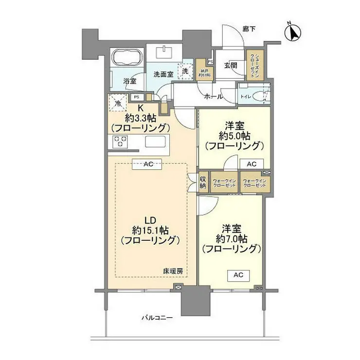 ブランズタワー芝浦 7階階 間取り