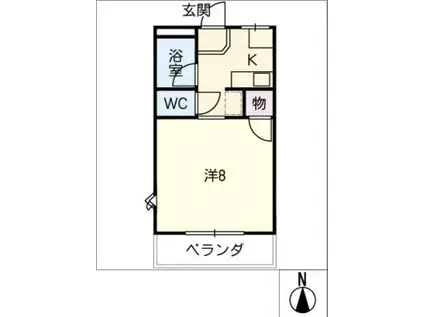 栗真ロイヤルハイツ 東棟(1K/2階)の間取り写真