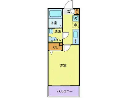 CITY SPIRE西新宿(1K/2階)の間取り写真