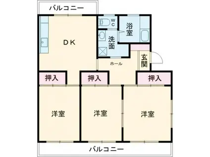 エルワンマンション(3DK/2階)の間取り写真