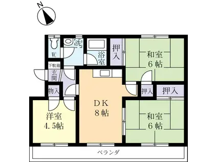 コスモスイトウ(3DK/1階)の間取り写真