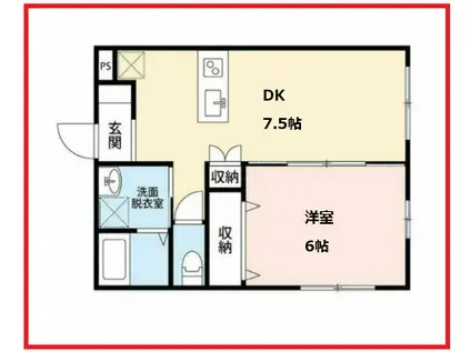 ケーティーエイチ堀切(1DK/3階)の間取り写真