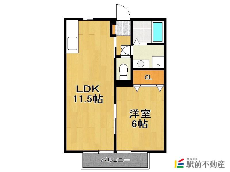 アビタシオン(1LDK/1階)の間取り写真