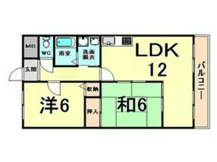 メゾン時友(2LDK/3階)の間取り写真